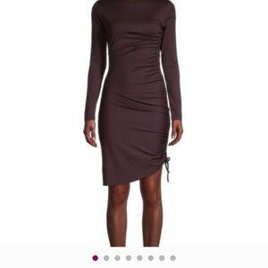 Susana Monaco Dark Purple Ruched Mini Dress